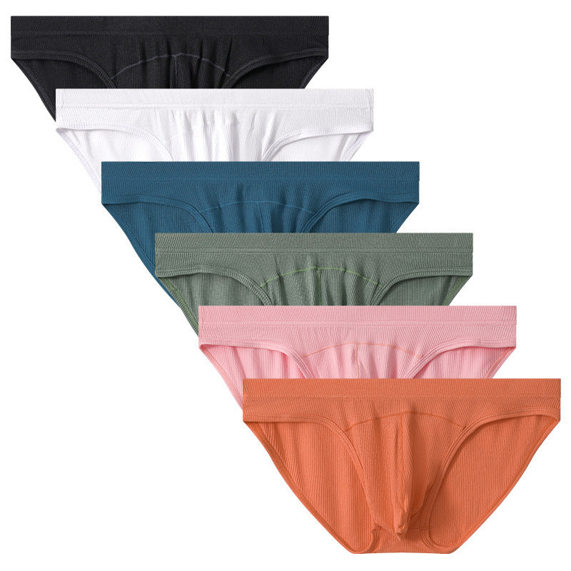 Briefs hommes Convex Low Waist Briefs Respirant Sexy Jeune Sous-vêtements Couleur solide Loose Pan