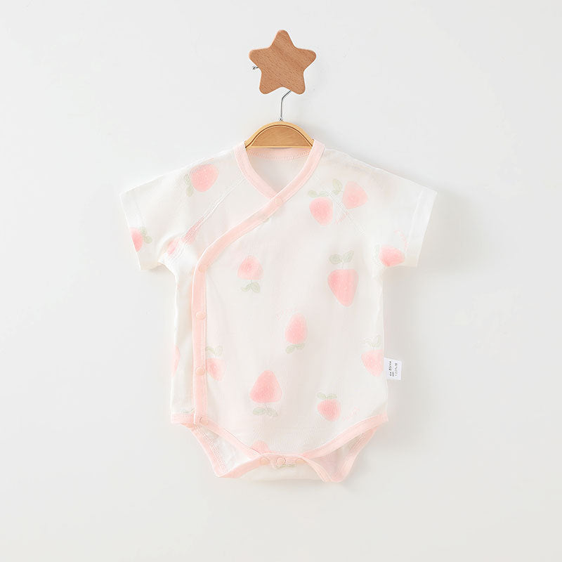 Caricature simple Imprimer Été Bébé Rompers Vêtements filles