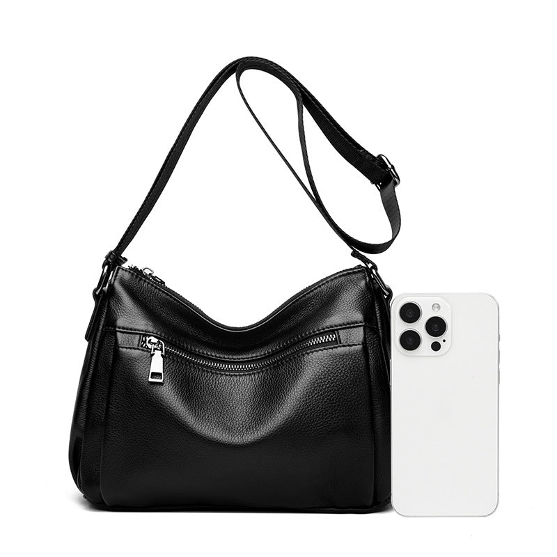 Sac transdermique à épaule unique en cuir de grande capacité pour femmes