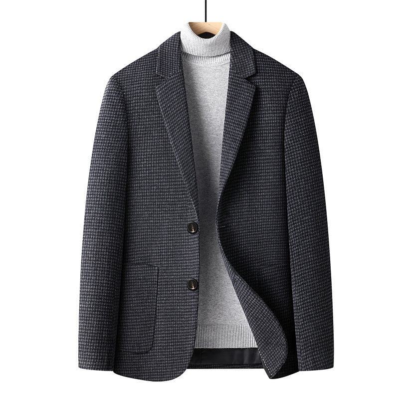 Automne et hiver Couleur solide Laine courte Woolen costume homme