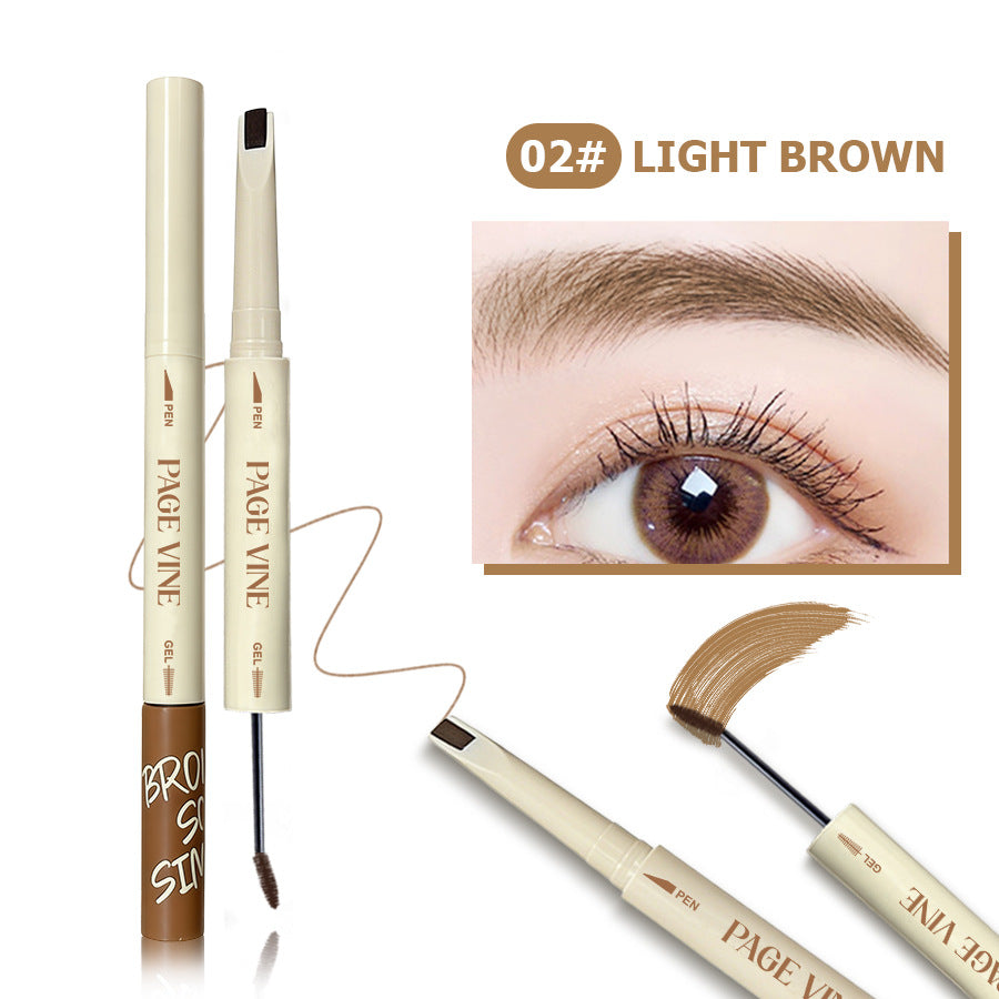 Dual-ended liquid brow mascara brush