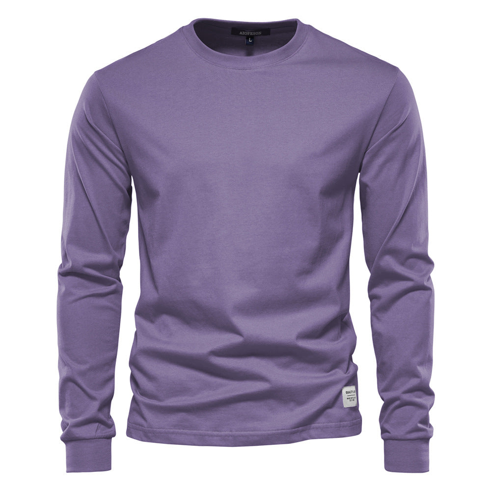 Autumn Trendy Long-Sleeved European-style Homme Solid Color Long-Sleeved Top High Street M