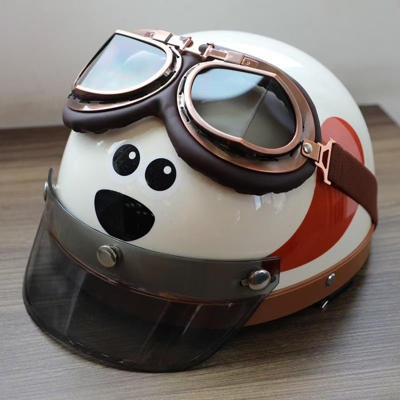 Voiture électrique quatre saisons casque chaud universel homme mignon