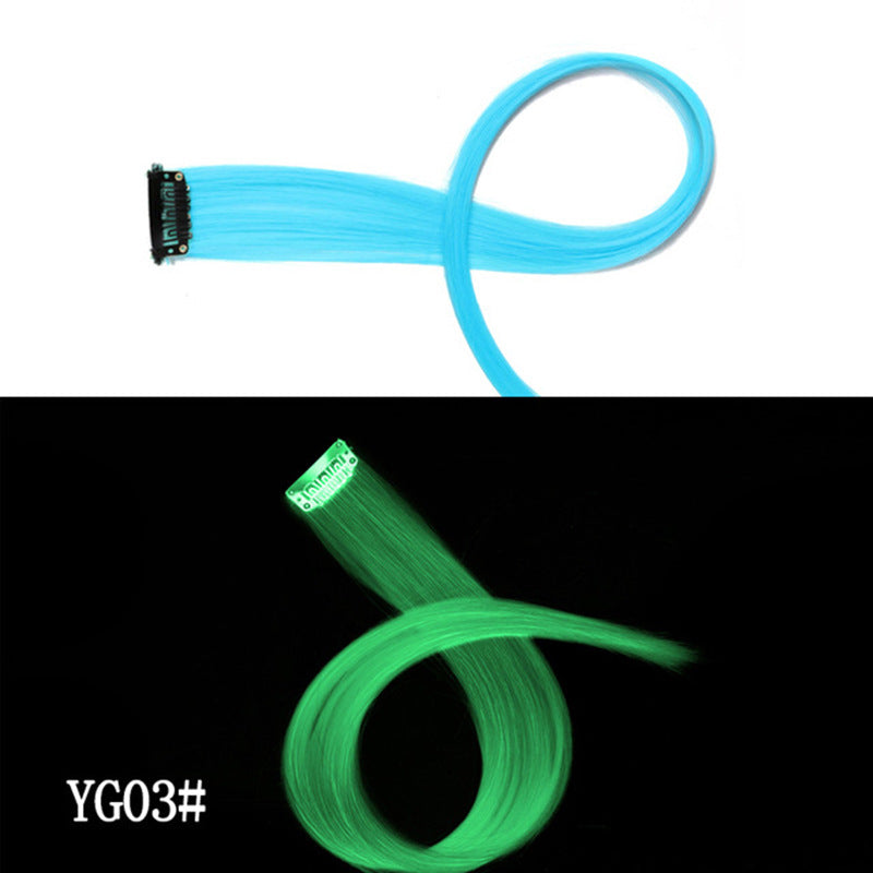 Clip bricolage lumineux - Cheveux lumineux en cheveux sans trace 50 CM couleur arc-en-ciel