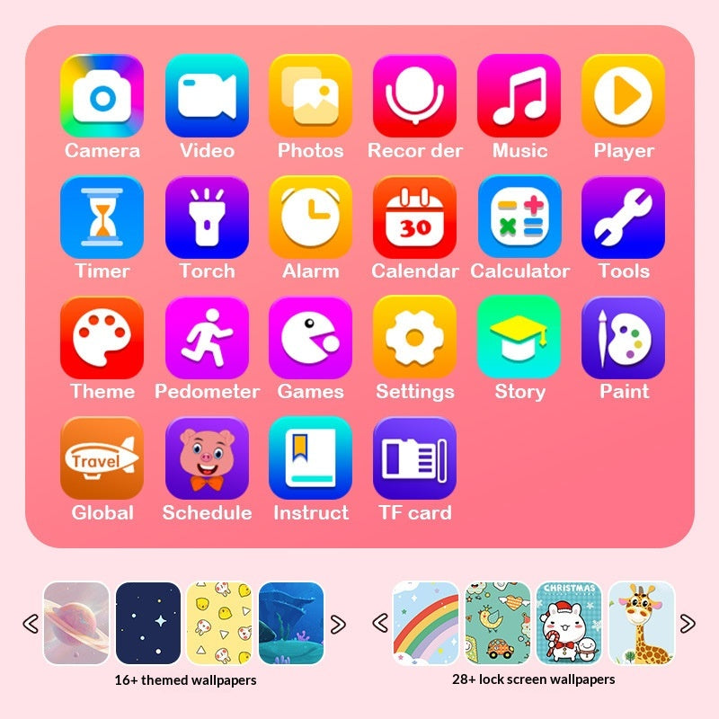 Téléphone à écran tactile double caméra pour les enfants pour l'éducation précoce