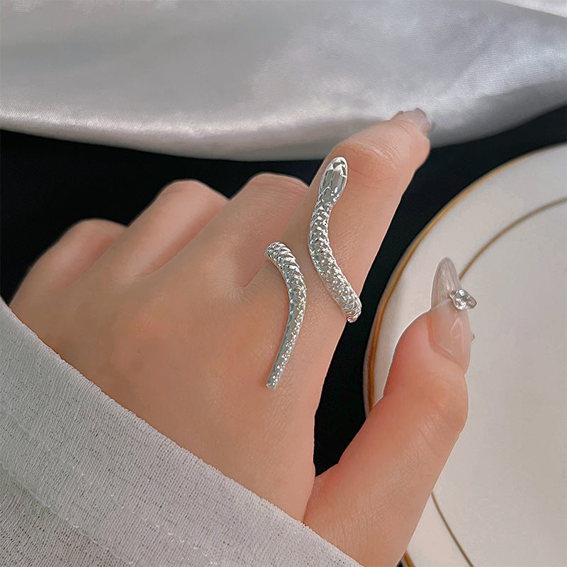 925 Argent Sterling Irrégulier Anneau Géométrique Femme Année Niche Design Sens Mode P