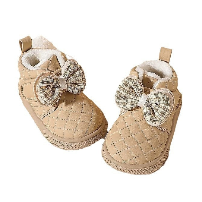 Bébé fille Bottes de neige Velvet Chaussons thermiques Chaussures de coton pour filles