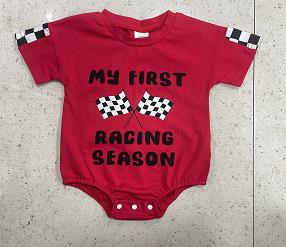 Voiture de course letter Red T-shirt Romper manches courtes