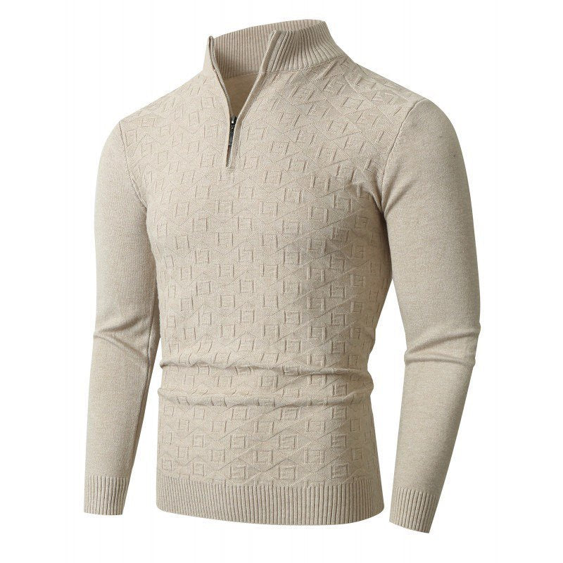 Tendance homme Slim-fit Sweater thermique de couleur unie
