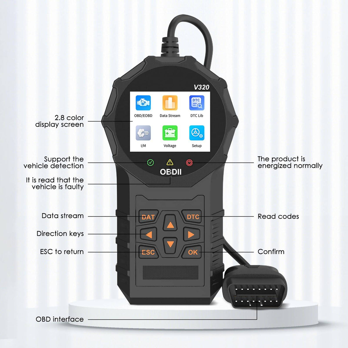 Automobile OBD2 scanner de code OBD lecteur de voiture vérification moteur défaut outil de diagnostic