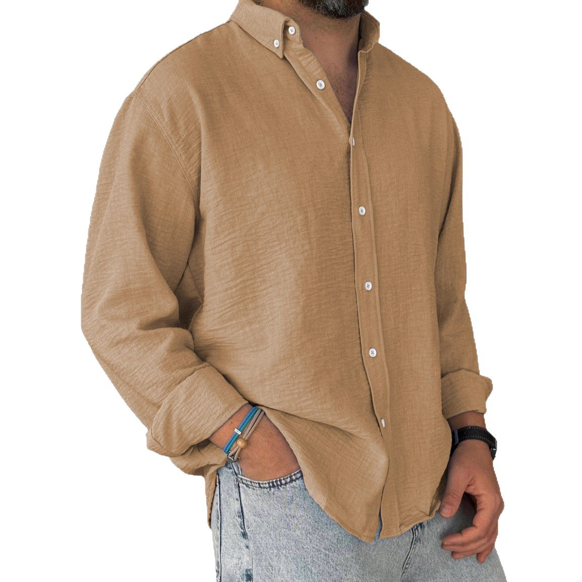 Chemise à manches longues à manches longues pour hommes