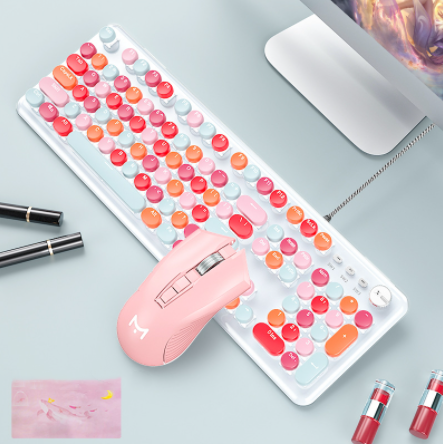 Macaron Clavier mécanique filé et jeu de souris de l'axe vert