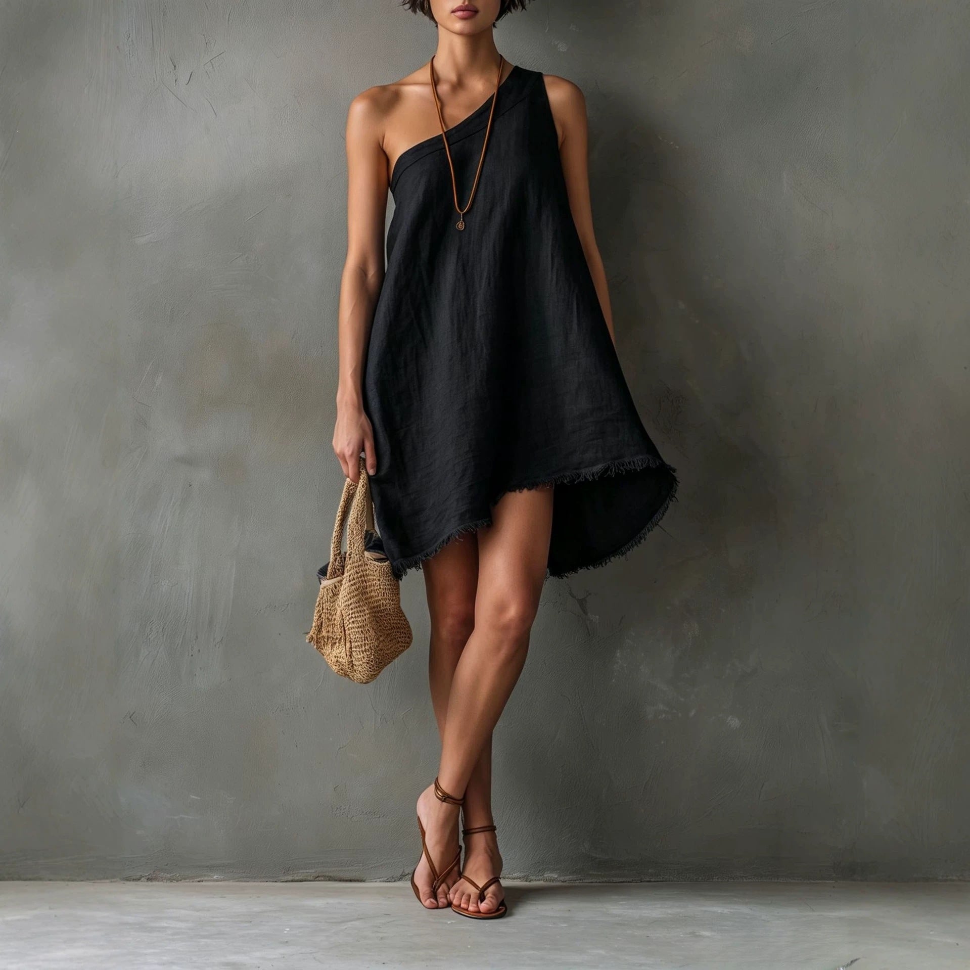 Robe asymétrique décontractée pour femmes