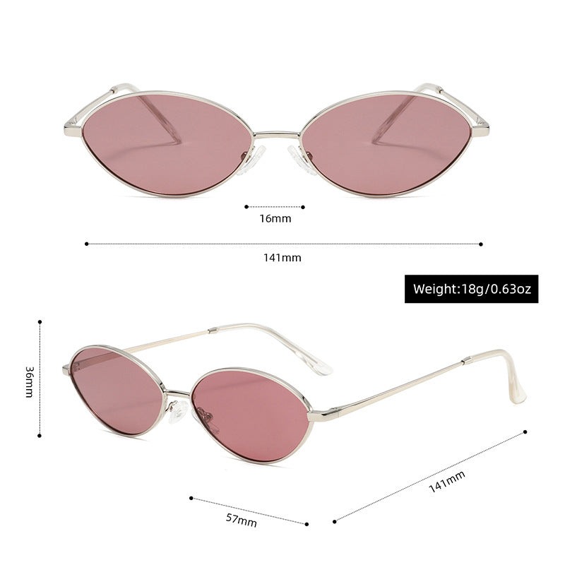 2324P Lunettes de soleil ovales en métal polarisé Lunettes de soleil rétro décontractées Commerce extérieur Amazon Tk