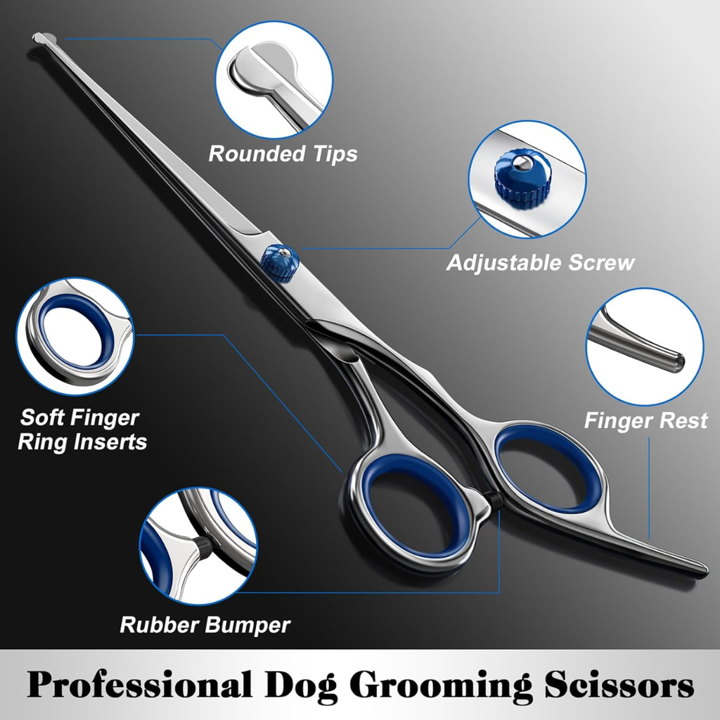 Kit de ciseaux pour chat de chien 4 en 1 professionnel avec conseils de sécurité