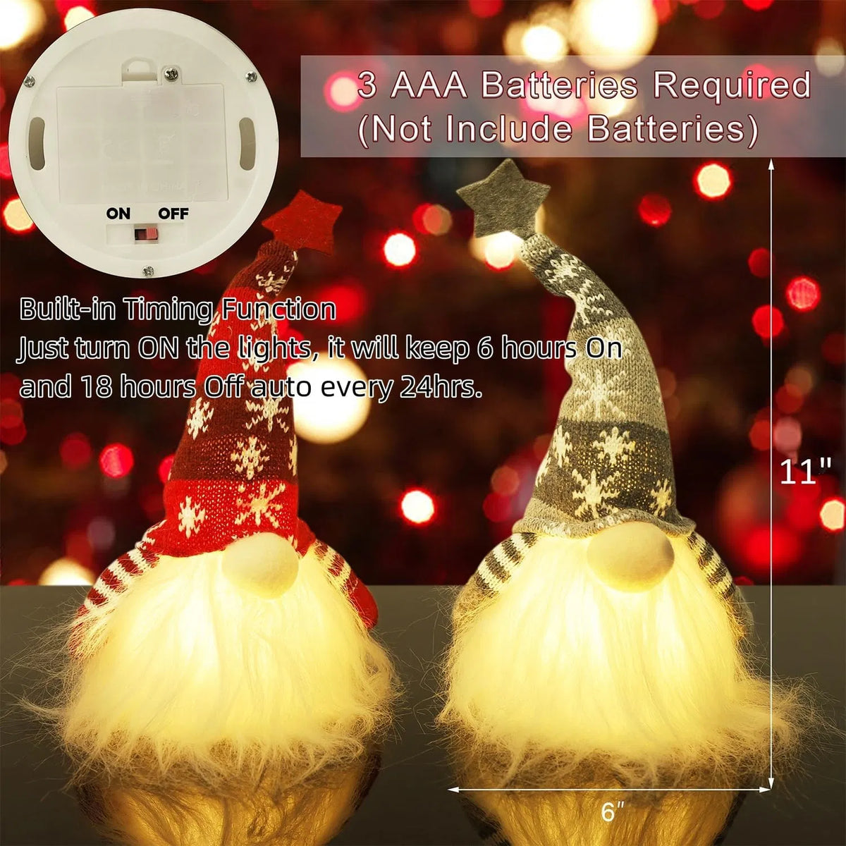 Gnome de Noël éclairé