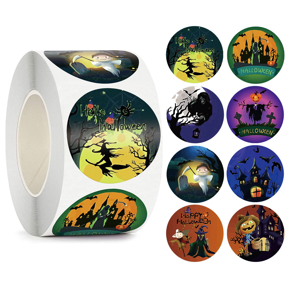 500 Rolls Joyeux Halloween Jouet pour enfants Animaux Merci Décoration Sticker Label