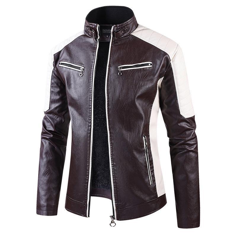 Taille européenne Automne et hiver Loisirs Cuir Men's Coat Flèche doublée