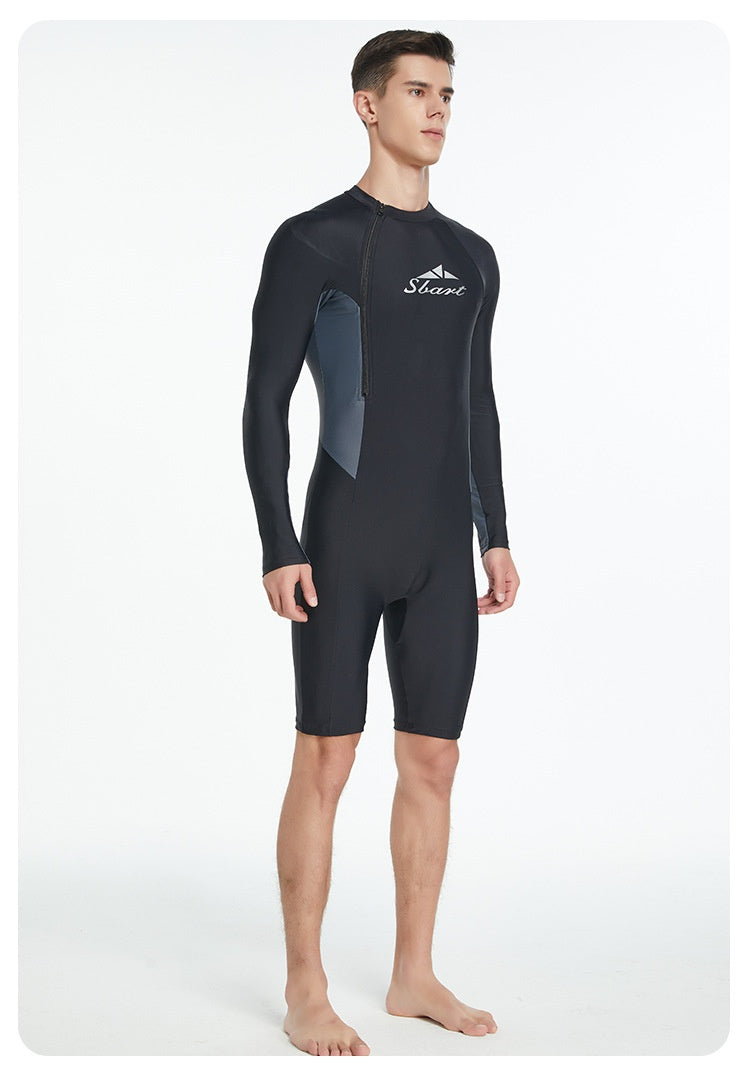 Une pièce de maillot de bain homme Tight Long Sleeve Sun Protection Séchage rapide