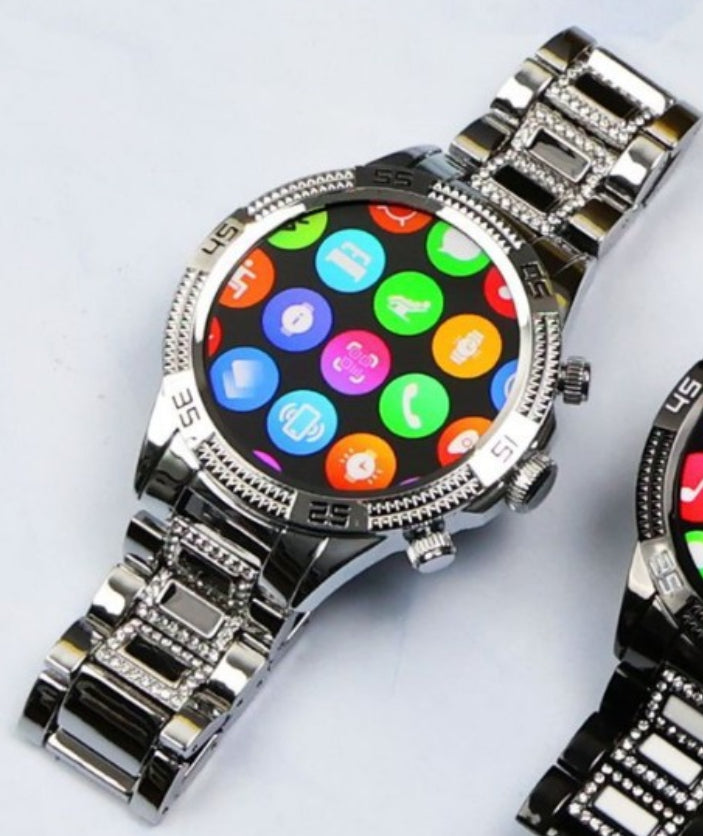 Bluetooth appelant Niche montre pleine diamant petite or