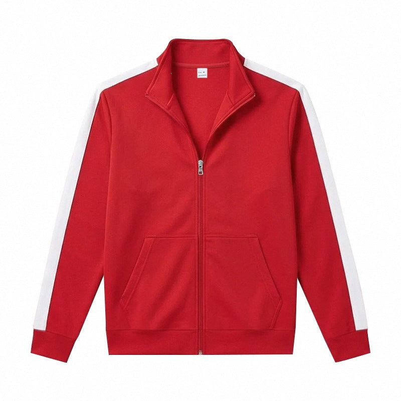 Hommes Relaxed-fit Sporty Minimalist Zip-up Stand-collar Veste
