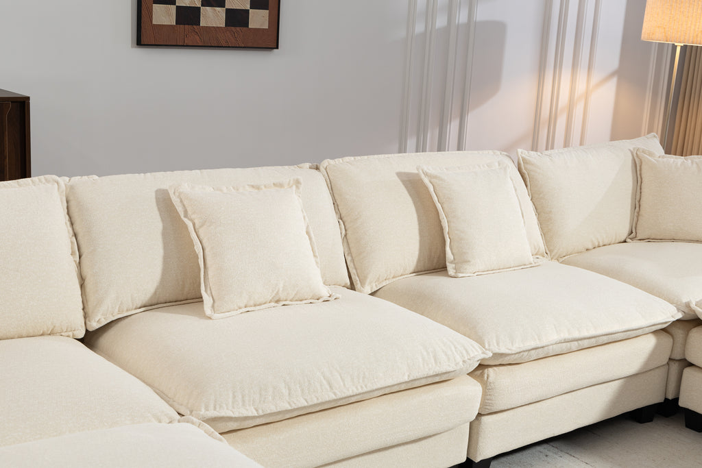 Moderne 4 places avec 2ottoman 149.61" Canapé sectionnel avec oreillers de taille