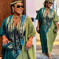 Style ethnique Loose Plus Taille Robe d'appariement couleur