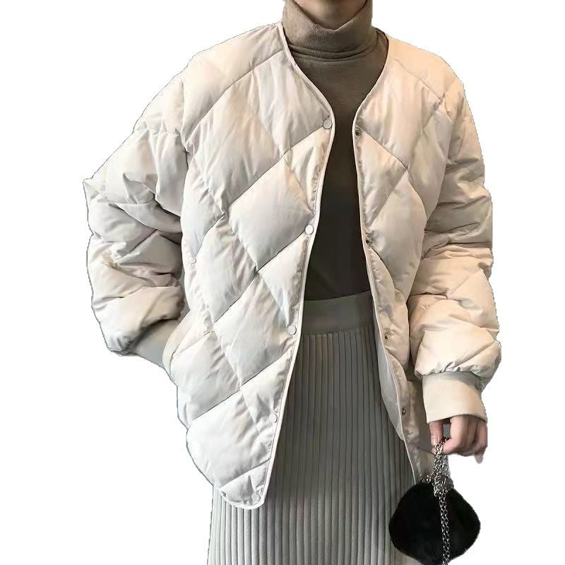 Veste à cou d'équipage à matelassage diamanté