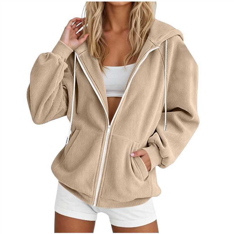 Women's long-sleeved zipped hoodie