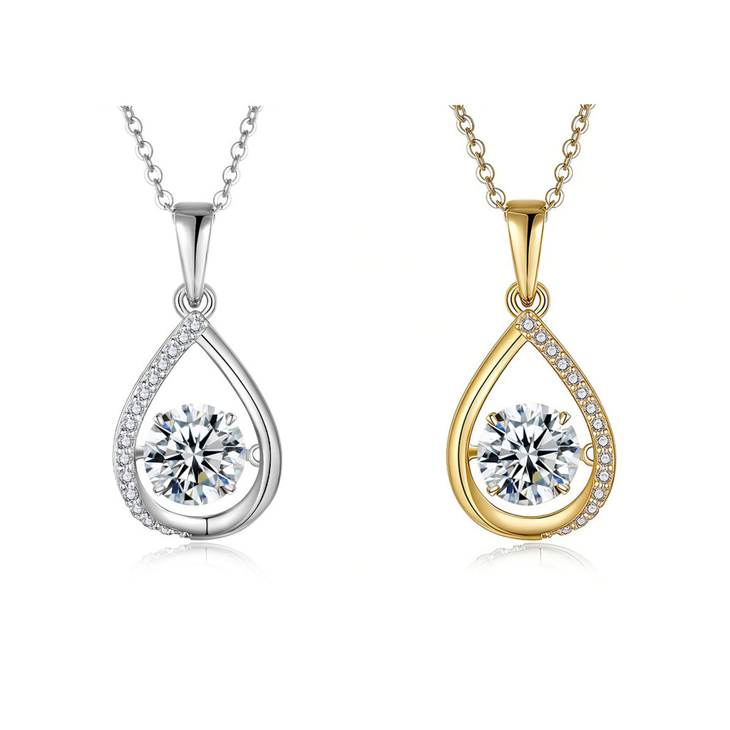 S925 Argent Sterling 1ct D Couleur VVS1 Moissanite Collier Teardrop 45cm Plat Or Platine