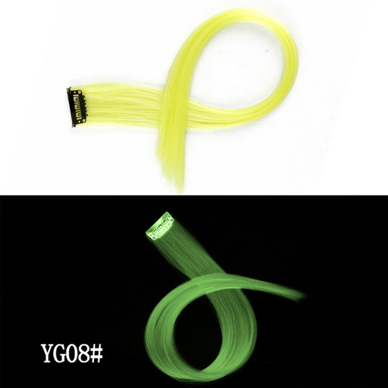 Clip bricolage lumineux - Cheveux lumineux en cheveux sans trace 50 CM couleur arc-en-ciel