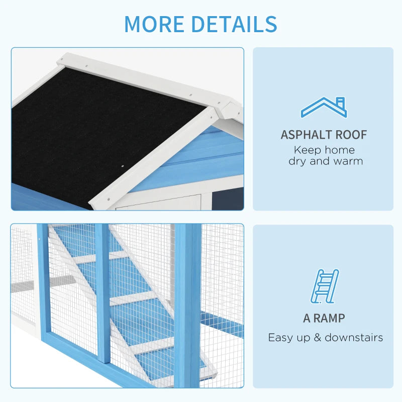 49 Lapin en bois Hutch Bunny Cage avec toiture asphaltée imperméable