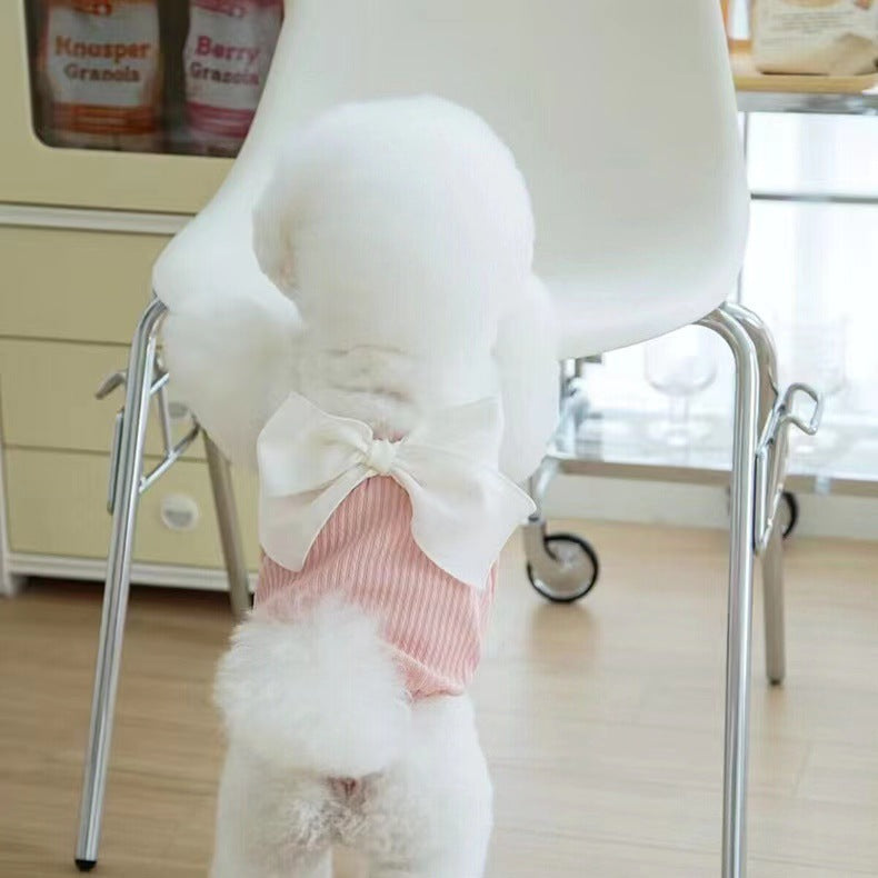 Chien de chien Été Bow Suspendeurs Vêtements