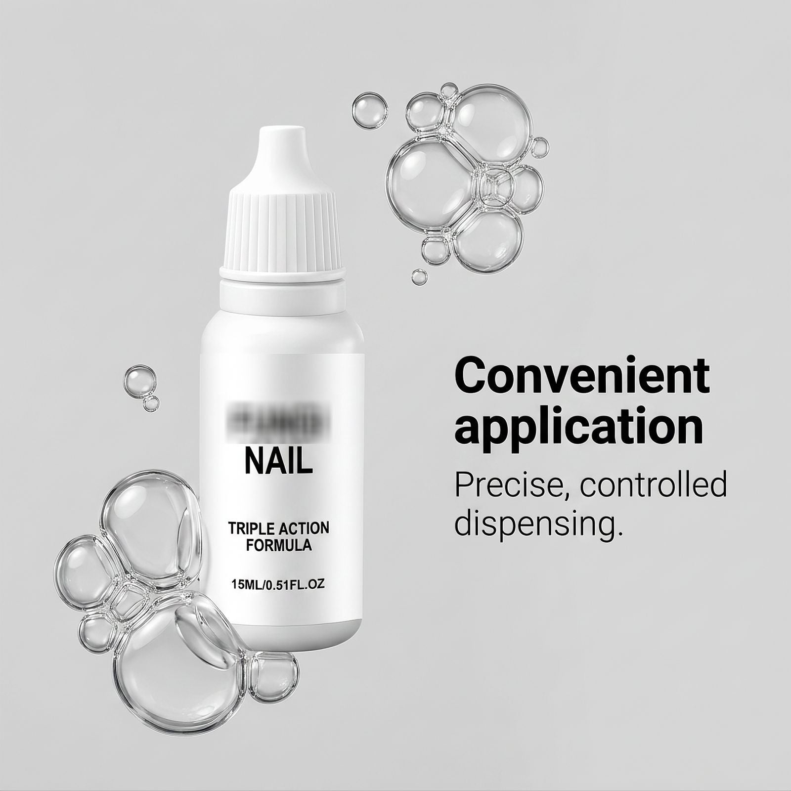 Solution de traitement nettoyante et apaisante pour les gouttes de soin des ongles