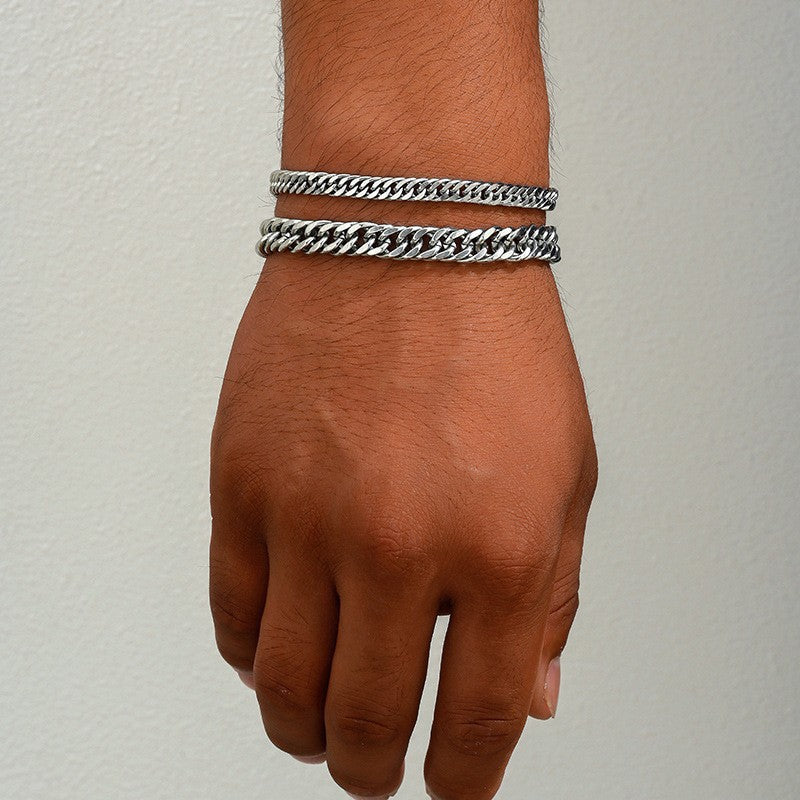 Bracelet homme et femme en acier inoxydable de style européen et américain