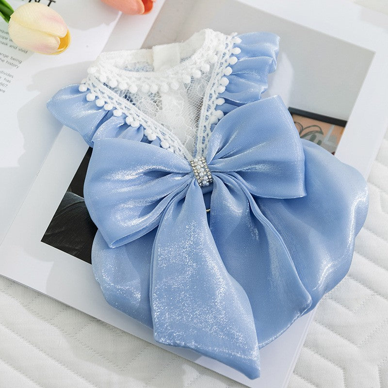 Vêtements de chat Princesse style Sparkly Big Bow Robe