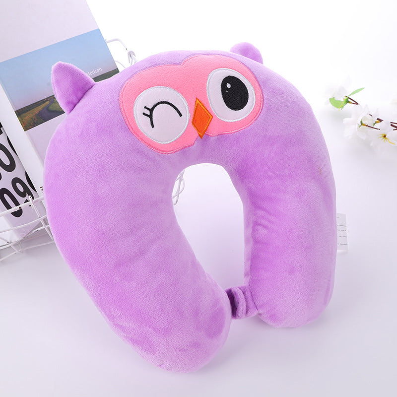 Cute Owl U Oreiller en forme de cou 230g Oreiller de voyage en peluche pour enfants Airplane Bureau de voiture Nap