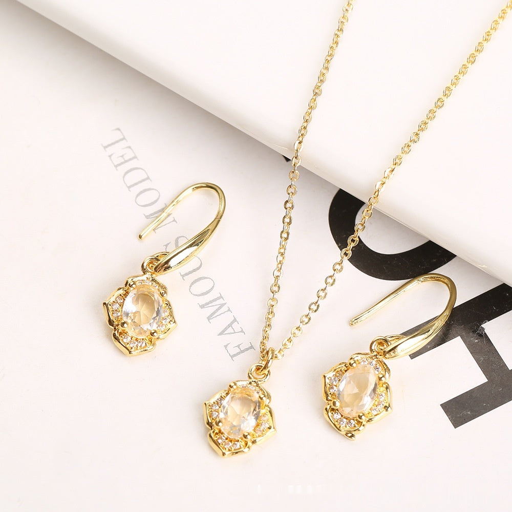 Set de trois pièces en cristal micro-inlaid Zircon