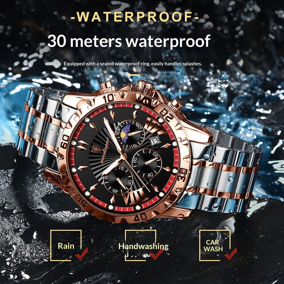 Men's Sporty Multifunction Waterproof Watch