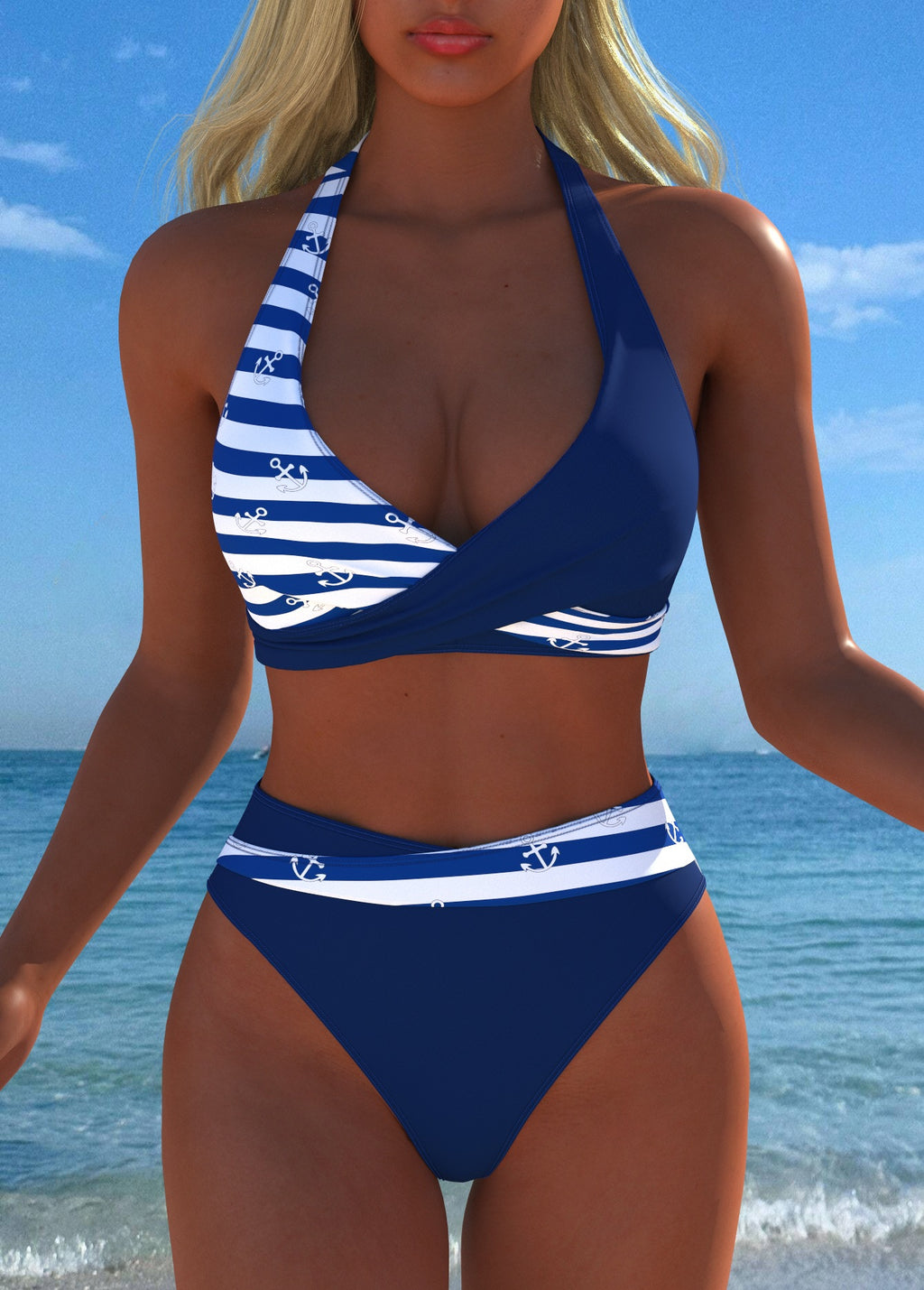 Sexy et élégant Bikini ensemble deux-pièces de maillot de bain Split