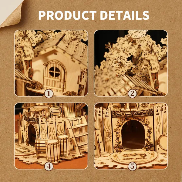 Puzzle en bois 3DTree House Artisanat fait main Kits de modèle d'assemblage Décoration créative Birthda