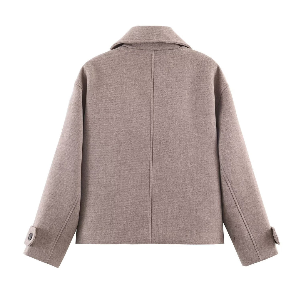 Veste en laine courte à deux seins mode