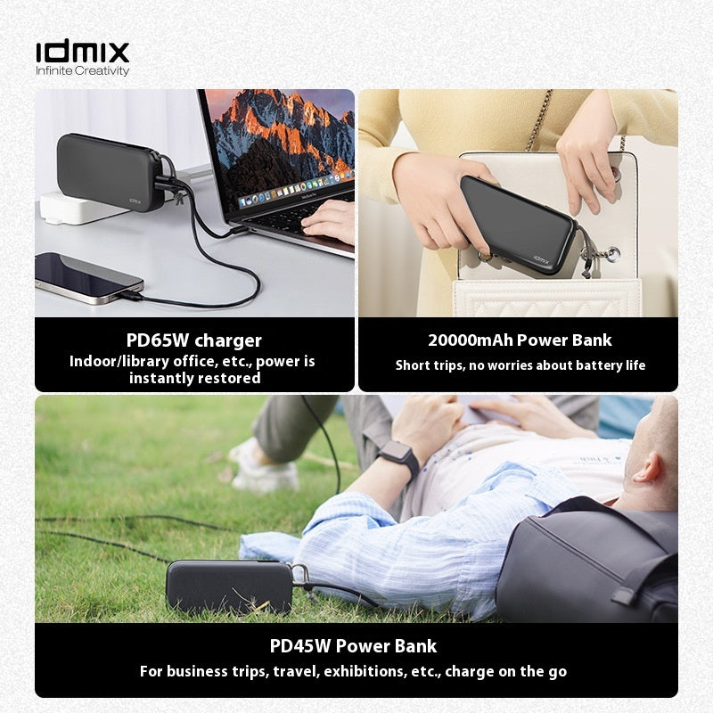 Power Bank 20000 MA grande capacité PD65W charge rapide avec prise