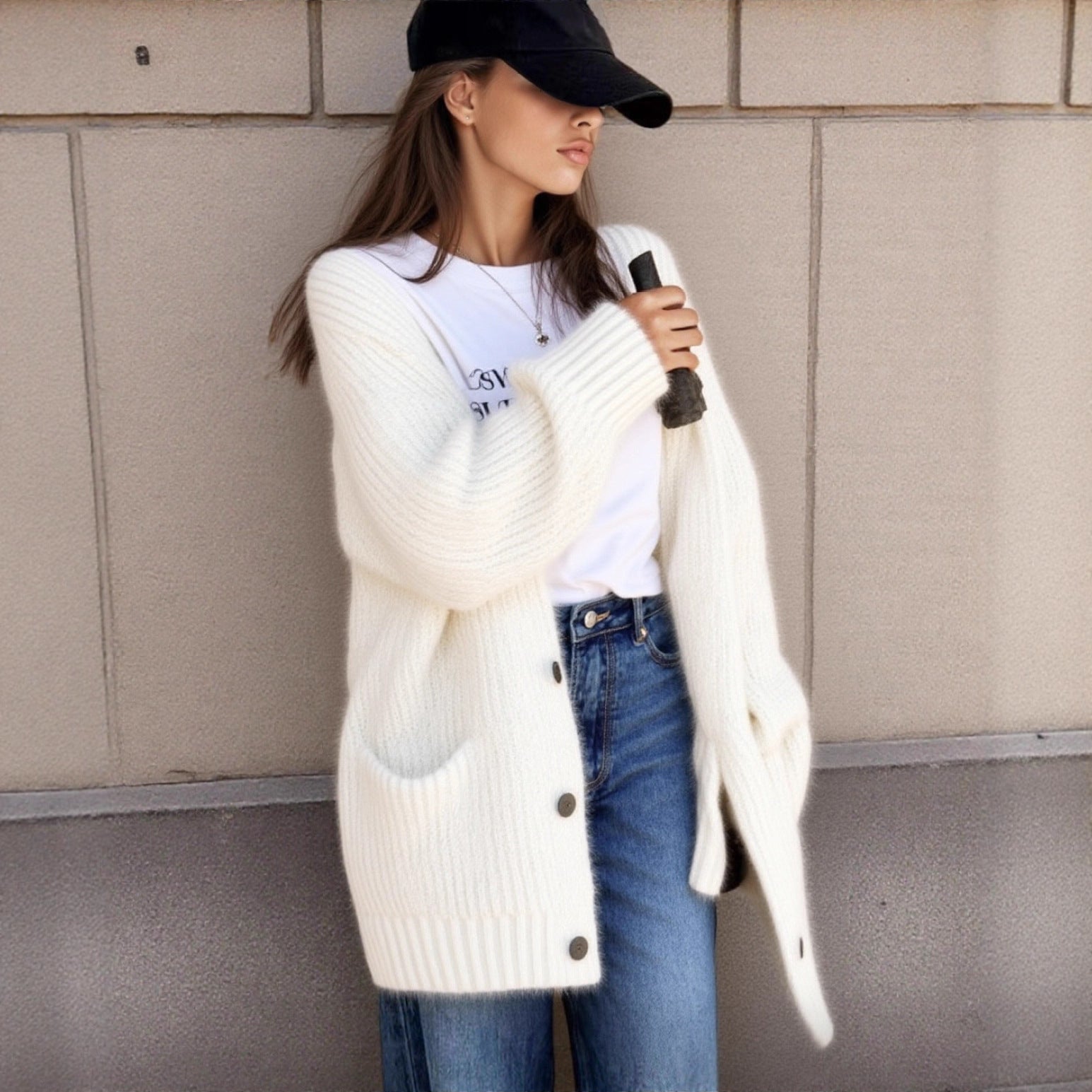 Chandail de cardigan polyvalent à col V