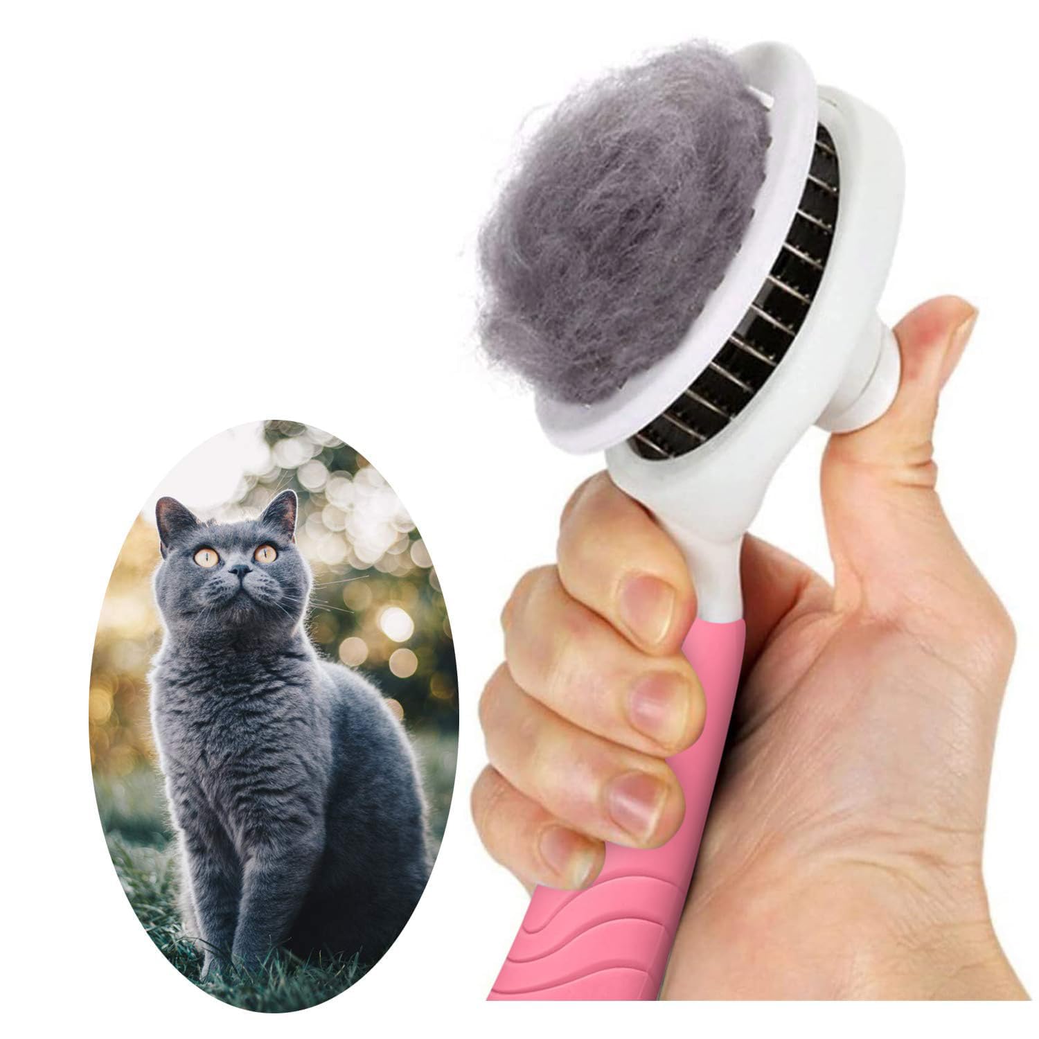 Brosse auto-nettoyante - Brosse pour chat Outil de massage pour le brossage de la peau F