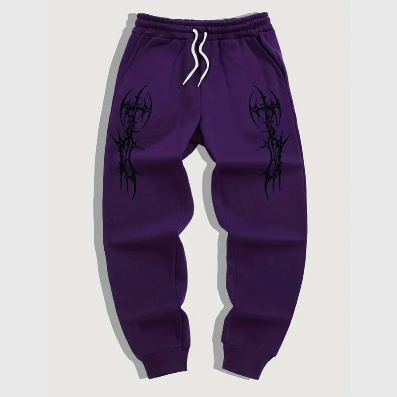 Pantalon de piste élastique d'impression casual homme