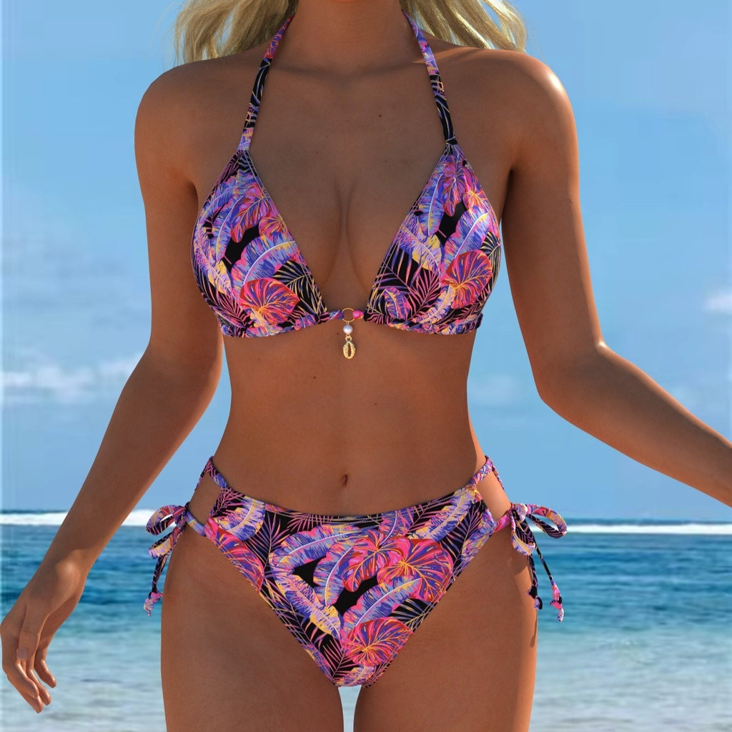 Maillot de bain bikini femme imprimé deux pièces