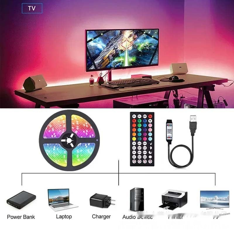 RGB bande lumineuse USB basse tension 5V Bluetooth APP Décorative lumière ambiante