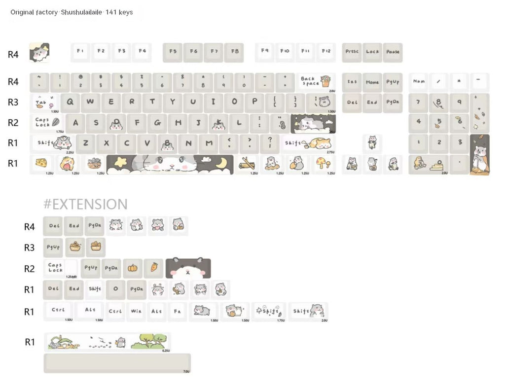 Clavier mécanique Cutard Cute Fit 68 75 98 100 Colonne Casquette