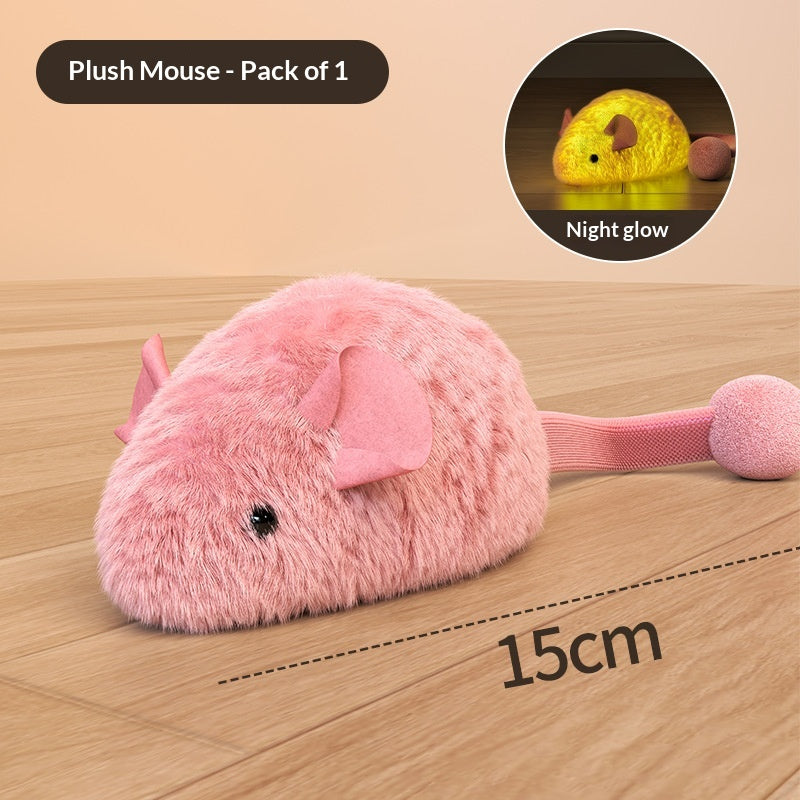 Jouet de chat interactif en forme de souris fluorescente